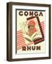 Conga Rhum Brand Rum Label-Lantern Press-Framed Art Print