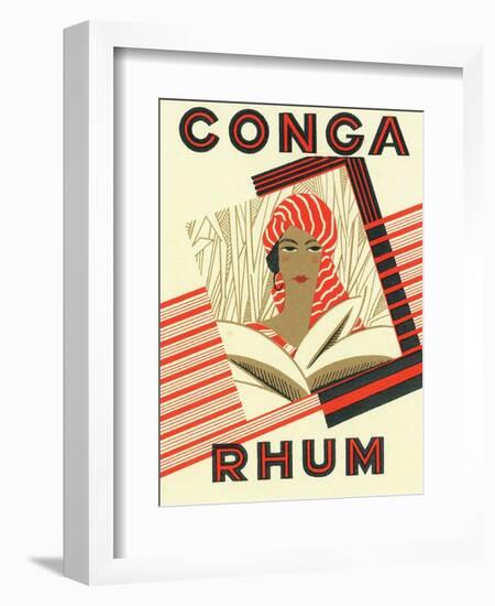 Conga Rhum Brand Rum Label-Lantern Press-Framed Art Print