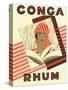 Conga Rhum Brand Rum Label-Lantern Press-Stretched Canvas