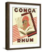 Conga Rhum Brand Rum Label-Lantern Press-Framed Art Print