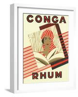 Conga Rhum Brand Rum Label-Lantern Press-Framed Art Print