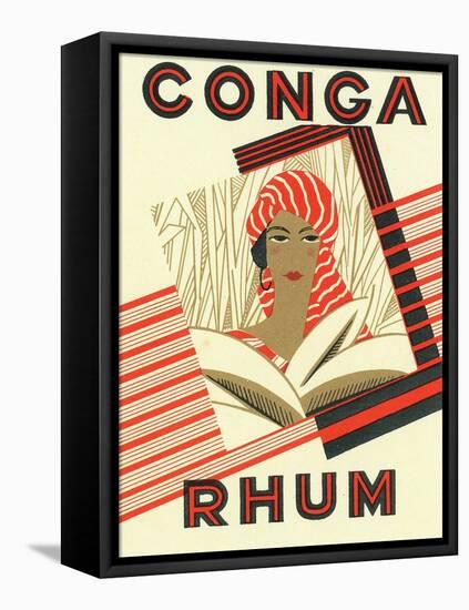 Conga Rhum Brand Rum Label-Lantern Press-Framed Stretched Canvas