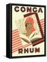 Conga Rhum Brand Rum Label-Lantern Press-Framed Stretched Canvas