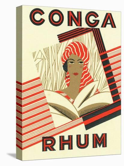 Conga Rhum Brand Rum Label-Lantern Press-Stretched Canvas