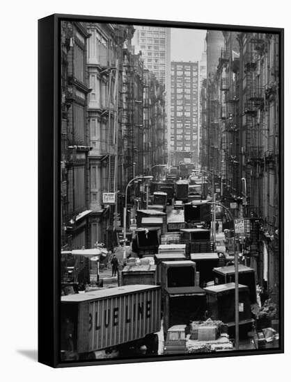 Congested Street in Soho Where More Than a Thousand Artists Live and Work in Huge Lofts-John Dominis-Framed Stretched Canvas