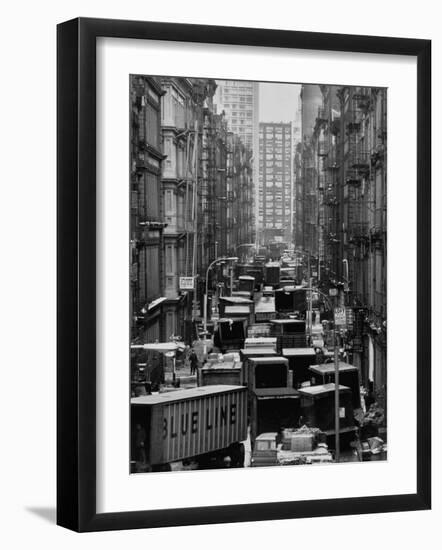 Congested Street in Soho Where More Than a Thousand Artists Live and Work in Huge Lofts-John Dominis-Framed Premium Photographic Print
