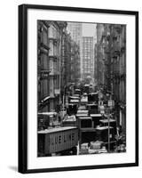 Congested Street in Soho Where More Than a Thousand Artists Live and Work in Huge Lofts-John Dominis-Framed Photographic Print