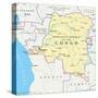 Congo Democratic Republic Political Map-Peter Hermes Furian-Stretched Canvas