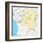 Congo Democratic Republic Political Map-Peter Hermes Furian-Framed Art Print