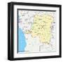 Congo Democratic Republic Political Map-Peter Hermes Furian-Framed Art Print