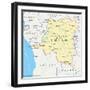 Congo Democratic Republic Political Map-Peter Hermes Furian-Framed Art Print