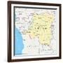 Congo Democratic Republic Political Map-Peter Hermes Furian-Framed Art Print