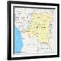 Congo Democratic Republic Political Map-Peter Hermes Furian-Framed Art Print