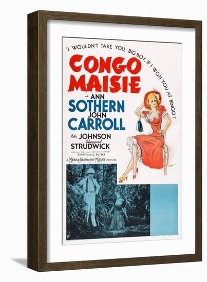 Congo Maisie, John Carroll, Ann Sothern, 1940-null-Framed Art Print