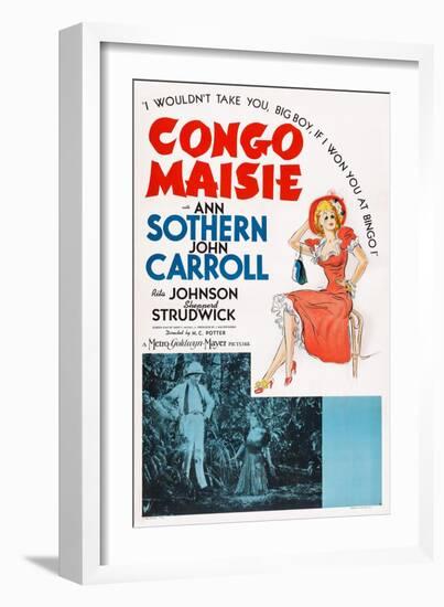 Congo Maisie, John Carroll, Ann Sothern, 1940-null-Framed Art Print