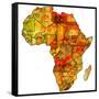 Congo On Actual Map Of Africa-michal812-Framed Stretched Canvas