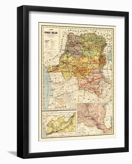 Congo - Panoramic Map-Lantern Press-Framed Art Print