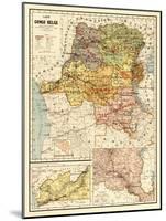 Congo - Panoramic Map-Lantern Press-Mounted Art Print
