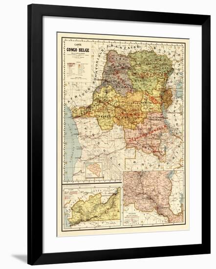 Congo - Panoramic Map-Lantern Press-Framed Art Print