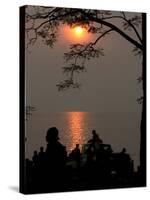 Congolese Refugees Wait for the Ferry to Bukavu, Congo-null-Stretched Canvas