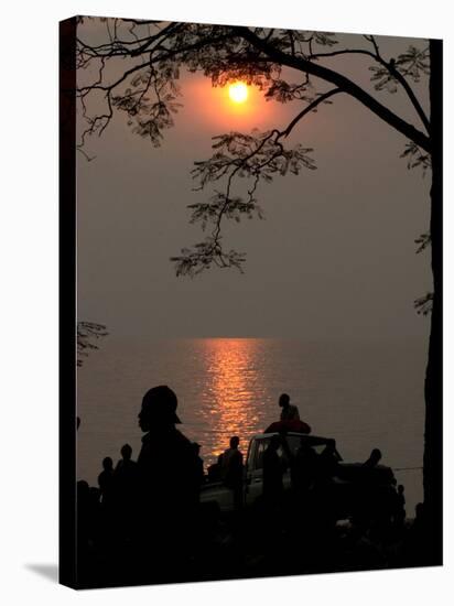 Congolese Refugees Wait for the Ferry to Bukavu, Congo-null-Stretched Canvas