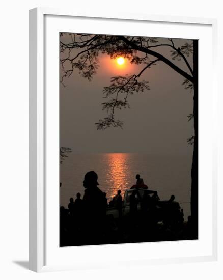 Congolese Refugees Wait for the Ferry to Bukavu, Congo-null-Framed Photographic Print