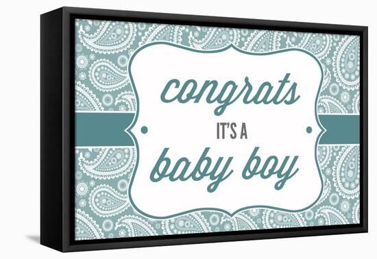 Congrats - it's a Baby Boy-Lantern Press-Framed Stretched Canvas
