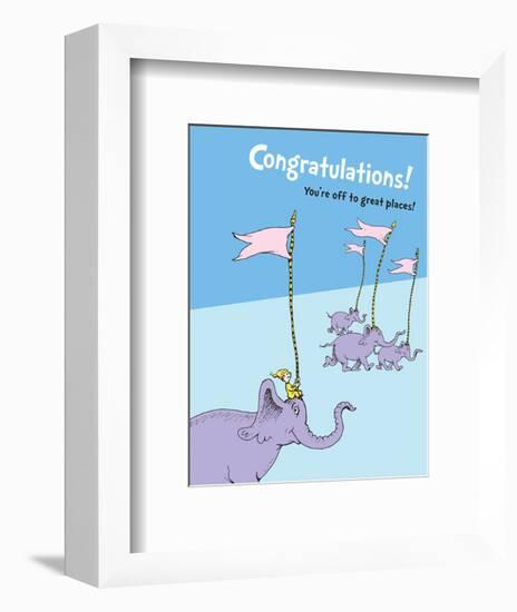 Congratulations (blue)-Theodor (Dr. Seuss) Geisel-Framed Art Print