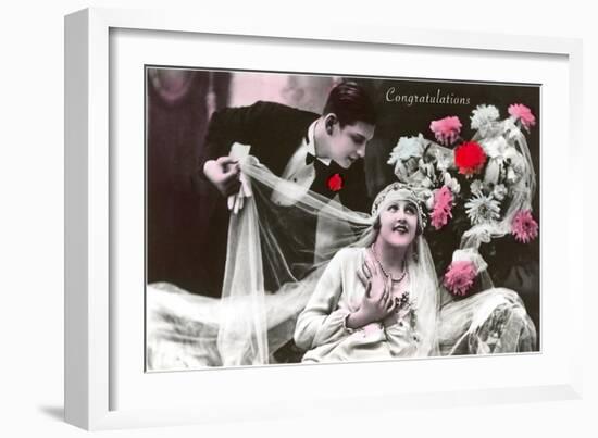 Congratulations, Bride and Groom-null-Framed Art Print