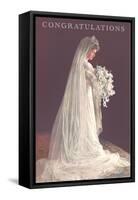 Congratulations, Bride in Gown-null-Framed Stretched Canvas