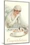 Congratulations, Bride with Cake-null-Mounted Art Print