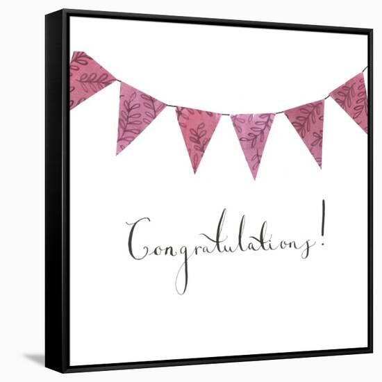 Congratulations Bunting-Elizabeth Rider-Framed Stretched Canvas