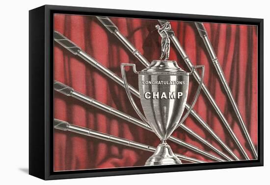 Congratulations Champ, Golf Trophy-null-Framed Stretched Canvas