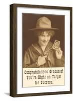 Congratulations Graduate, Cowgirl with Pistol-null-Framed Art Print