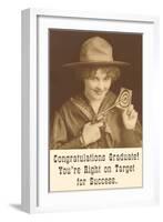 Congratulations Graduate, Cowgirl with Pistol-null-Framed Art Print