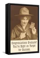 Congratulations Graduate, Cowgirl with Pistol-null-Framed Stretched Canvas