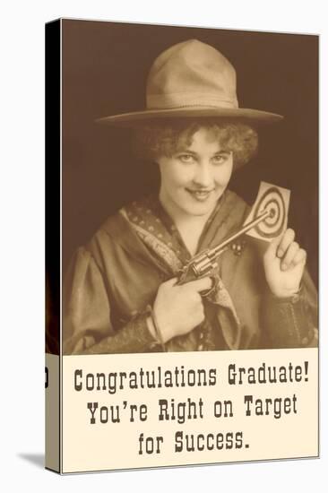 Congratulations Graduate, Cowgirl with Pistol-null-Stretched Canvas