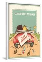 Congratulations, Just Married, Back of Car-null-Framed Art Print