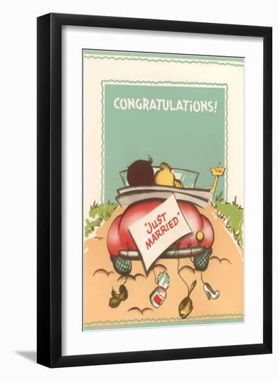 Congratulations, Just Married, Back of Car-null-Framed Art Print