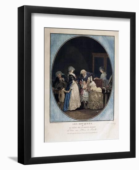 Congratulations on the Grandmother's Name-Day, 1788-Philibert-Louis Debucourt-Framed Giclee Print