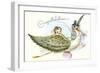 Congratulations, Stork and Baby Cartoon-null-Framed Art Print