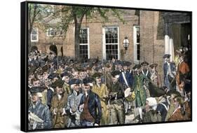 Congress Leaving Independence Hall to the First Reading of the Declaration of Independence, c.1776-null-Framed Stretched Canvas