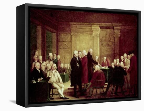 Congress Voting Independence-Robert Edge Pine-Framed Stretched Canvas