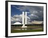 Congresso Nacional (Nat'l Congress) by Oscar Niemeyer, Brasilia, UNESCO World Heritage Site, Brazil-Yadid Levy-Framed Photographic Print