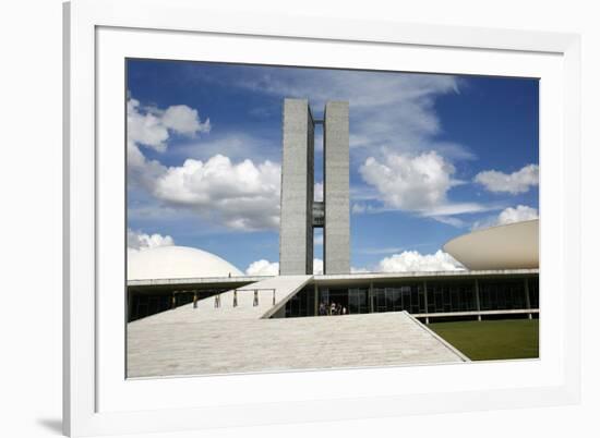 Congresso Nacional (Nat'l Congress) Designed by Oscar Niemeyer, Brasilia, UNESCO Site, Brazil-Yadid Levy-Framed Photographic Print