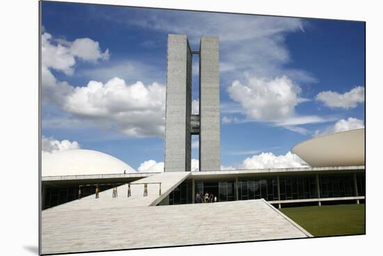 Congresso Nacional (Nat'l Congress) Designed by Oscar Niemeyer, Brasilia, UNESCO Site, Brazil-Yadid Levy-Mounted Photographic Print