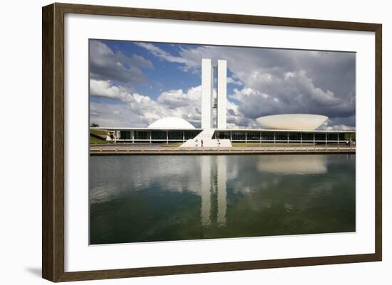 Congresso Nacional (Nat'l Congress) Designed by Oscar Niemeyer, Brasilia, UNESCO Site, Brazil-Yadid Levy-Framed Photographic Print