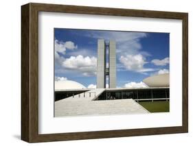 Congresso Nacional (Nat'l Congress) Designed by Oscar Niemeyer, Brasilia, UNESCO Site, Brazil-Yadid Levy-Framed Photographic Print