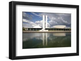 Congresso Nacional (Nat'l Congress) Designed by Oscar Niemeyer, Brasilia, UNESCO Site, Brazil-Yadid Levy-Framed Photographic Print