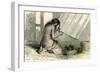 Conibos Woman Weaving 1869, Peru-null-Framed Giclee Print